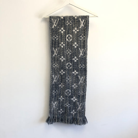 Louis Vuitton Monogram Wool Fringe Scarf 30x160cm
