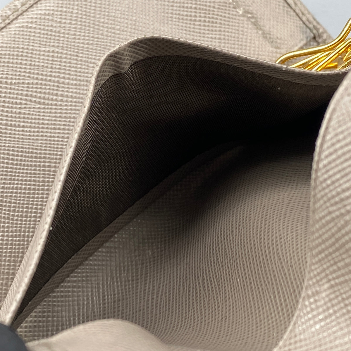 Prada Grey Saffiano Leather Key Wallet