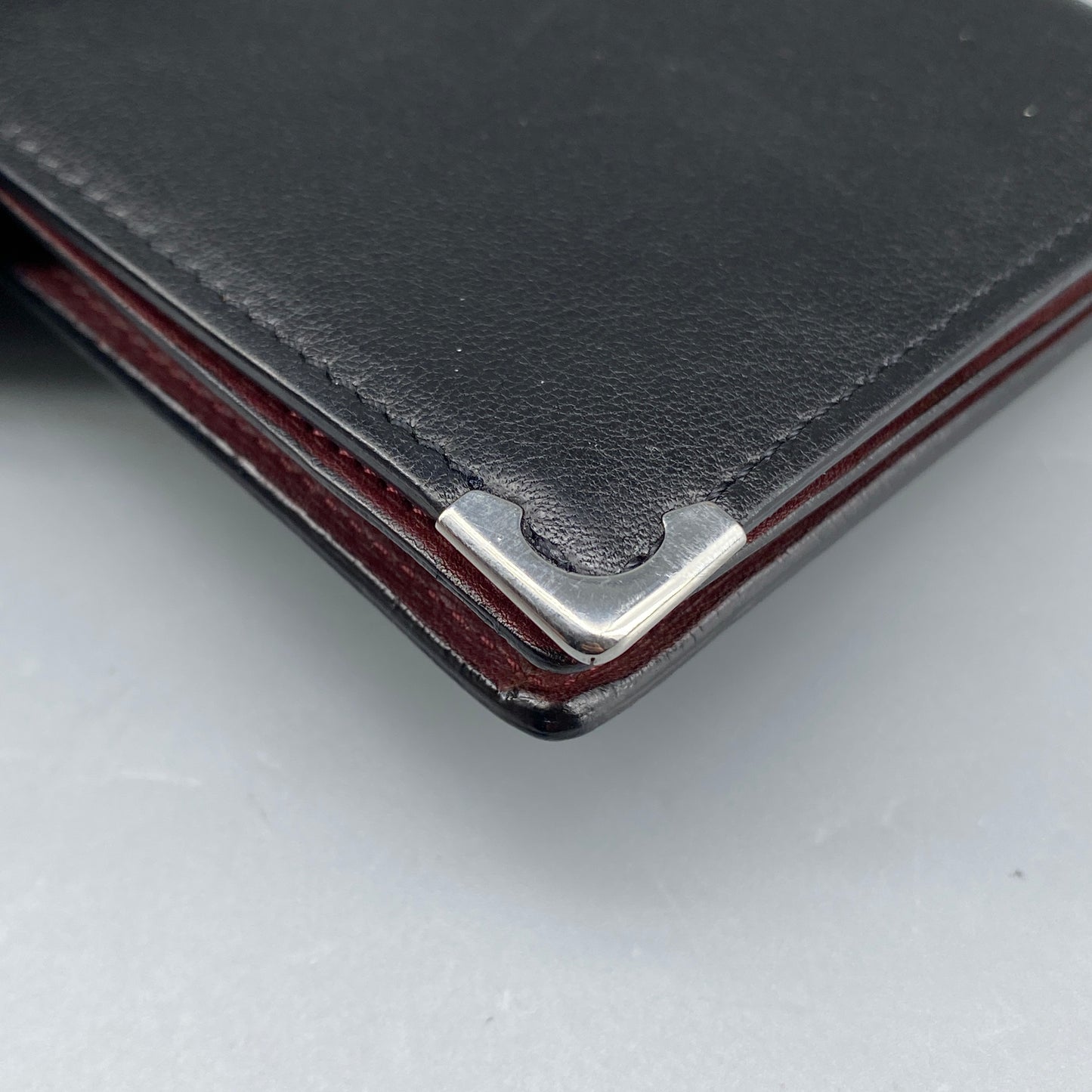 Cartier Black Smooth Leather Bi-fold Short Wallet