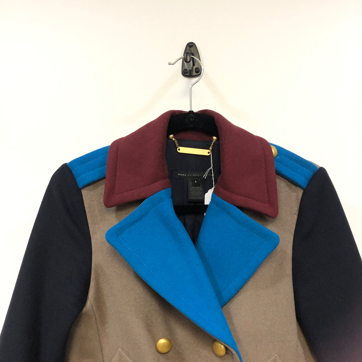Marc Jacobs Multi‑Color Colorblock Double Breasted Jacket Size 4
