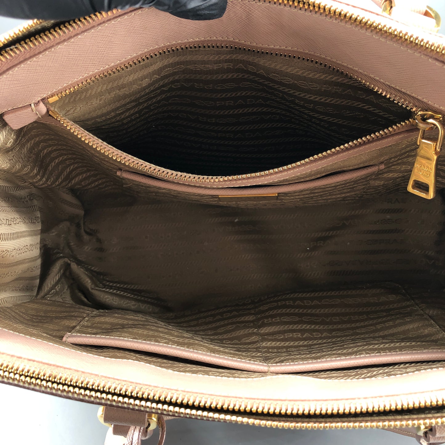 Prada Nude Saffiano Leather Galleria Large Tote Bag