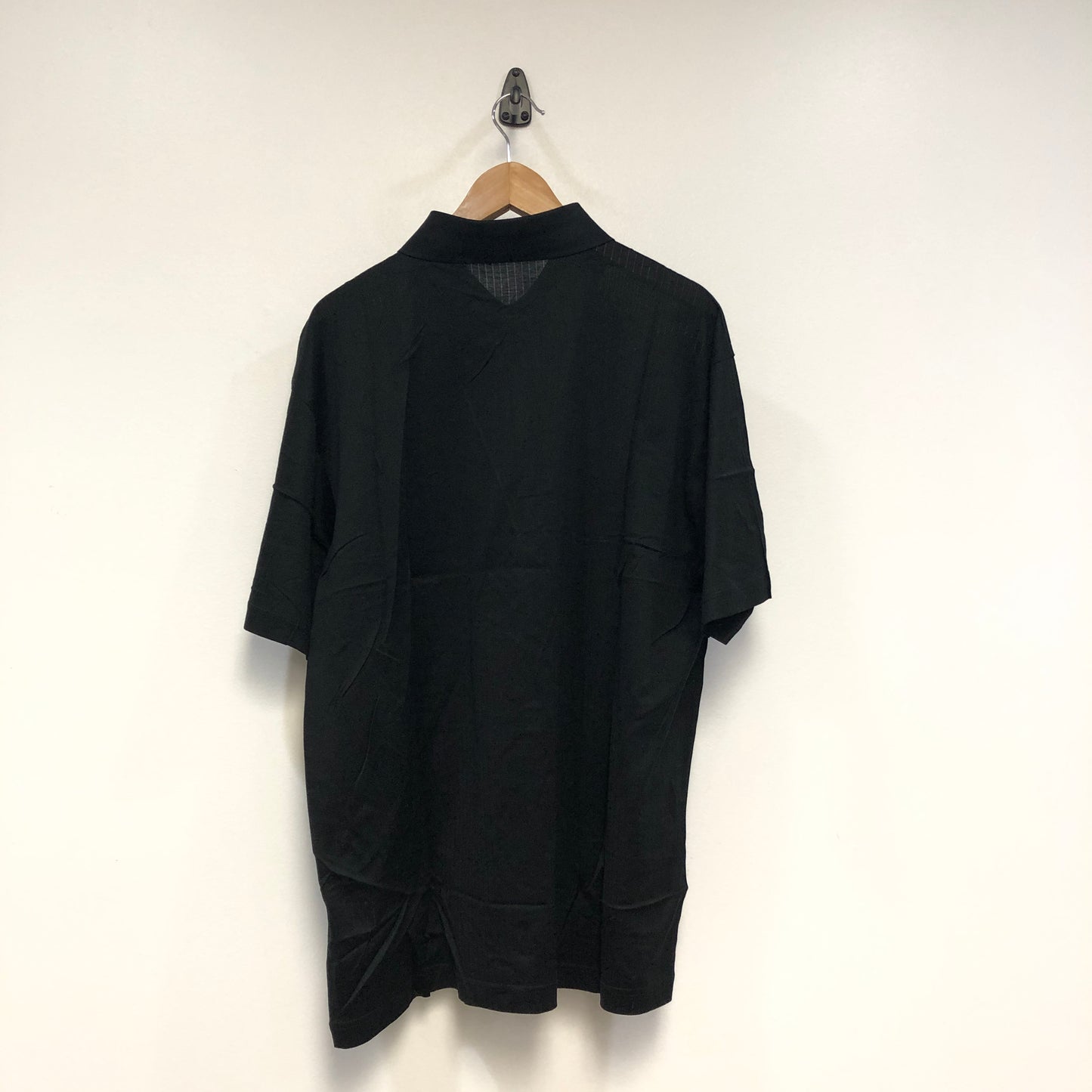 Giovanni Valentino Black Solid Short Sleeve Polo Shirt XXL
