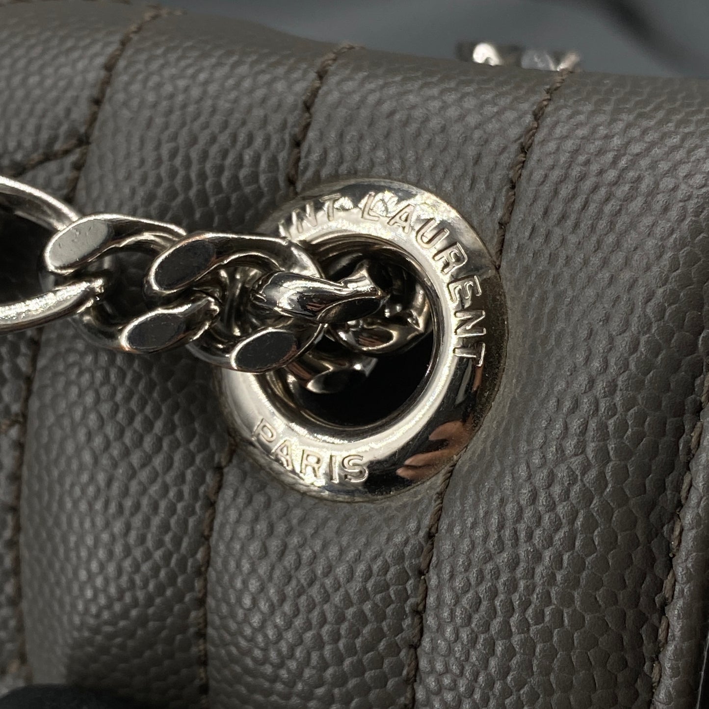 Saint Laurent Envelope Mix Matelassé Grey Chain Shoulder Bag