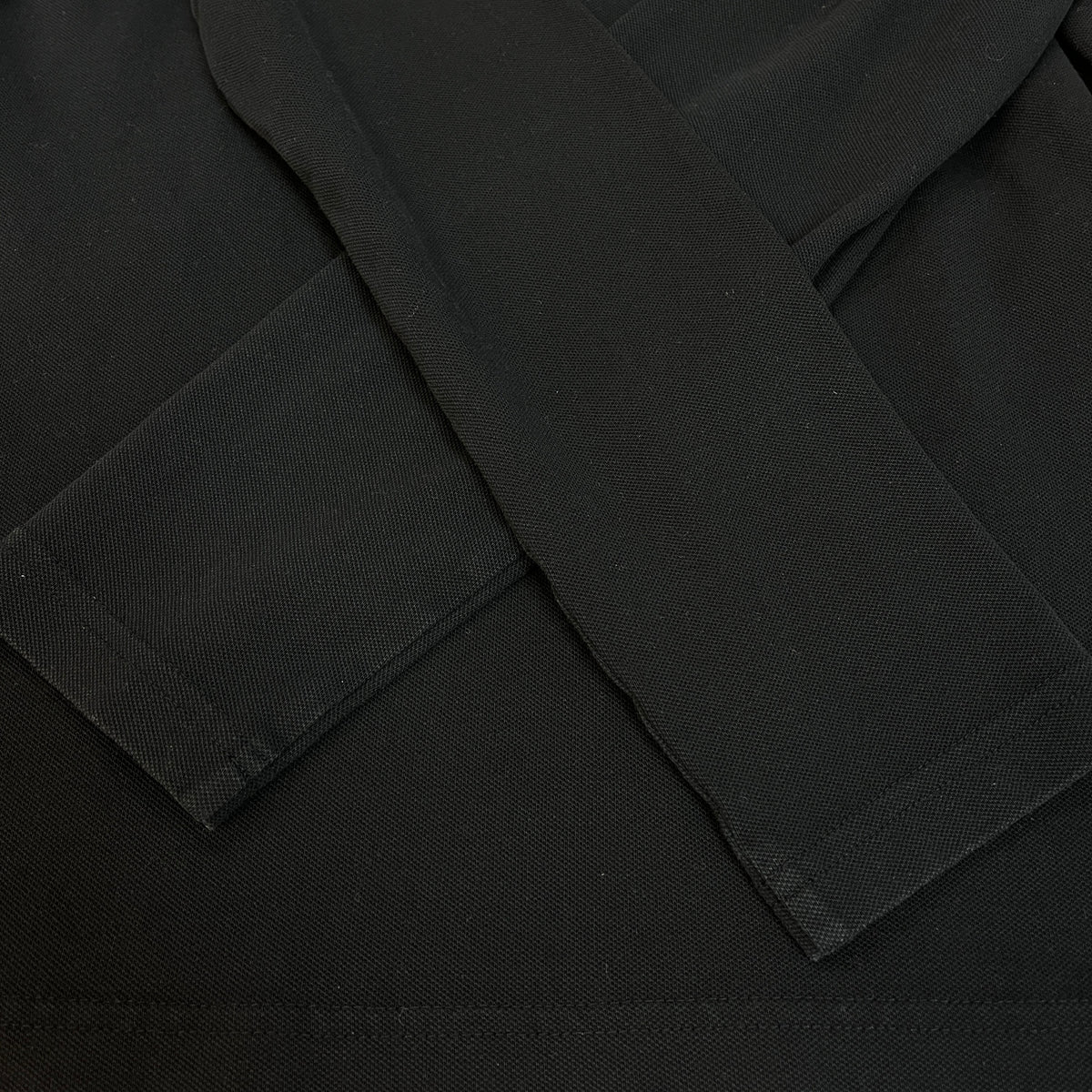 Burberry Black Long Sleeve Polo Shirt Check Ruffle Colla Size M