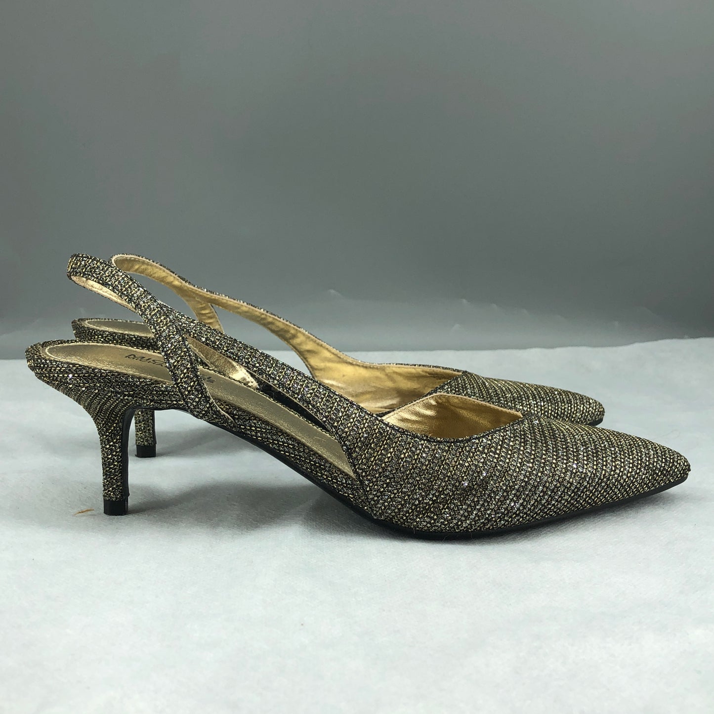 Michael Kors Gold Glitter Slingback Pointed Heel Shoes 7