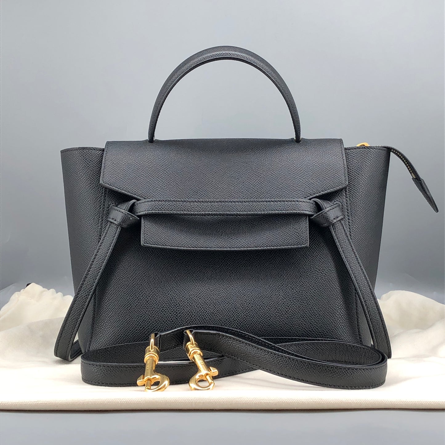 Celine Black Grained Calfskin Belt Bag Small