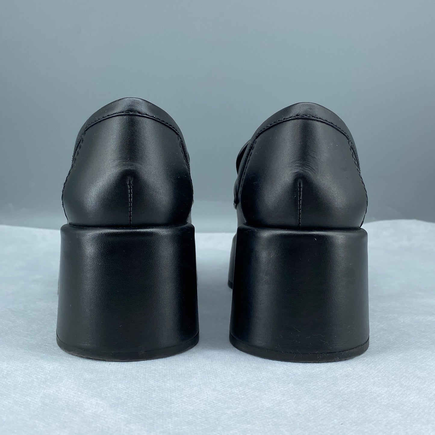 Chanel Black Platform Loafers Women Shoes Size 36