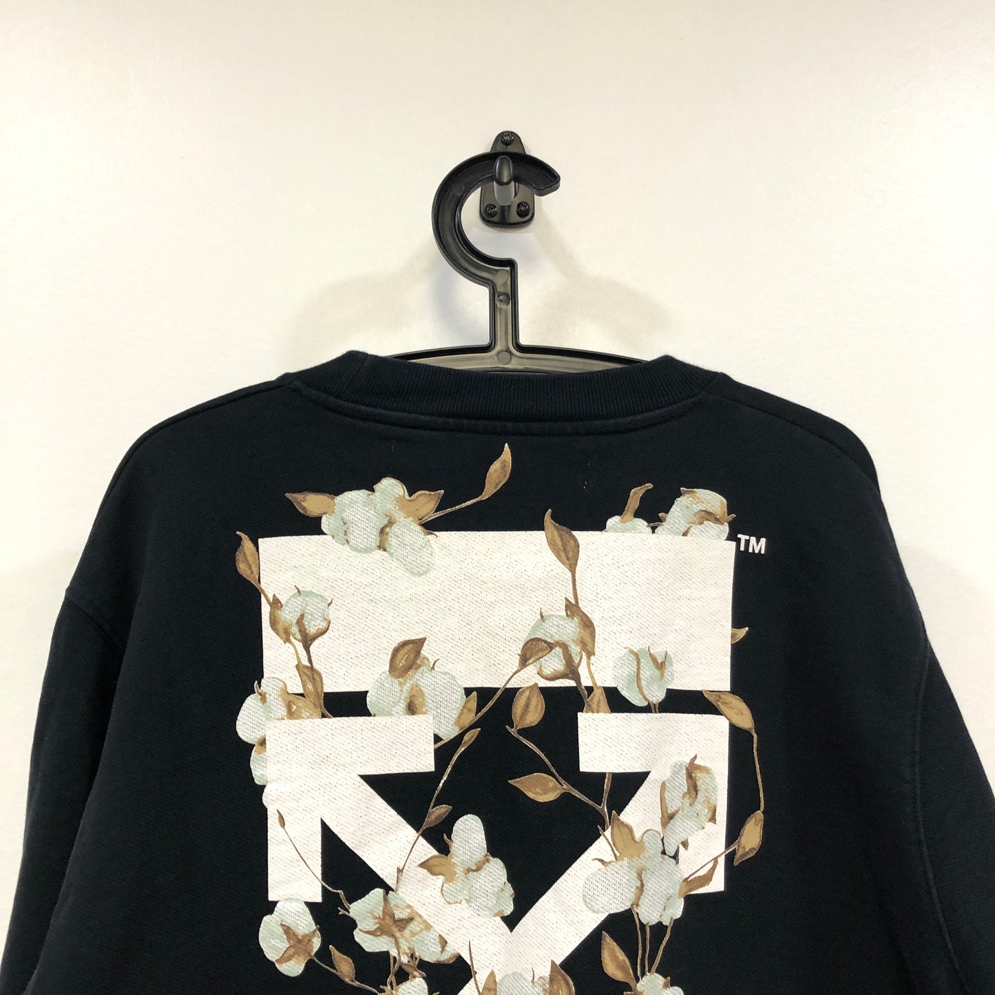 Off-White Black Floral Arrow Print Long Sleeve Top Size M