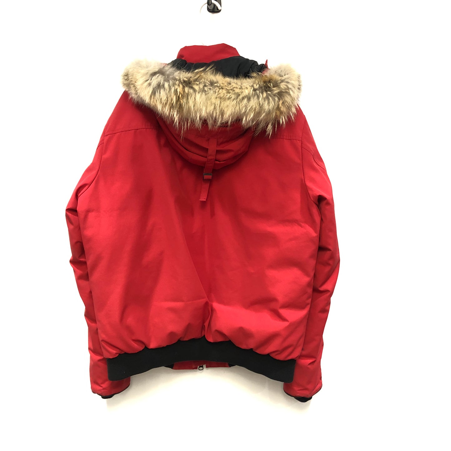 Canada Goose Red Fur Trim Hooded Bomber Jacket Size XL