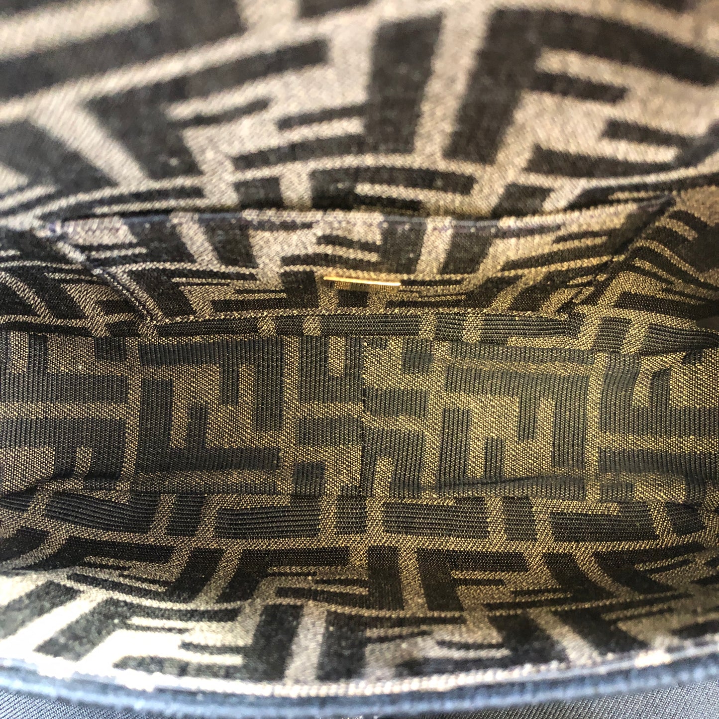Fendi FF Zucca Baguette Mini Chain Bag Tobacco
