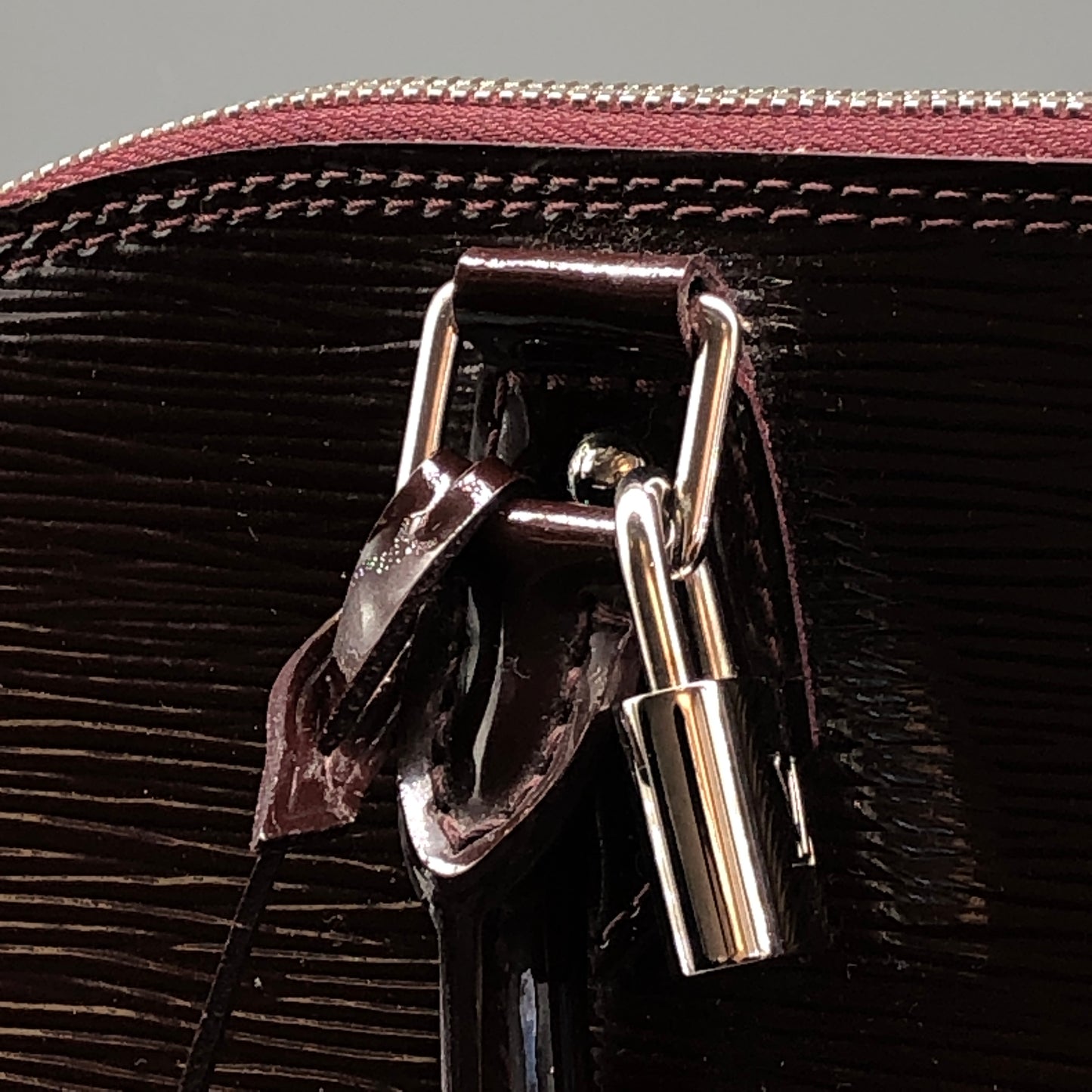 Louis Vuitton Alma Epi Electric Burgundy Brown Handbag