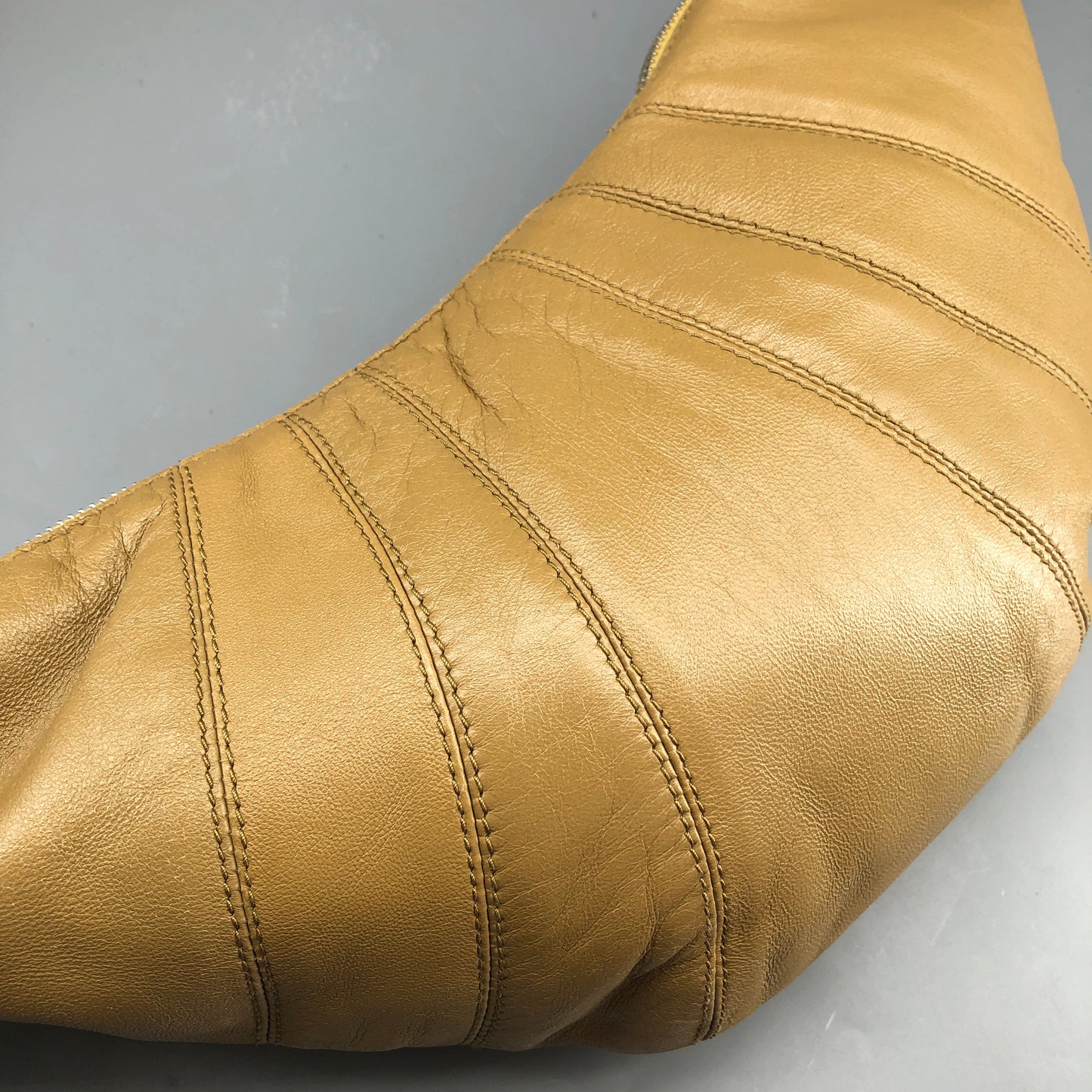 Lemaire Croissant Leather Shoulder Bag  Mustard Yellow