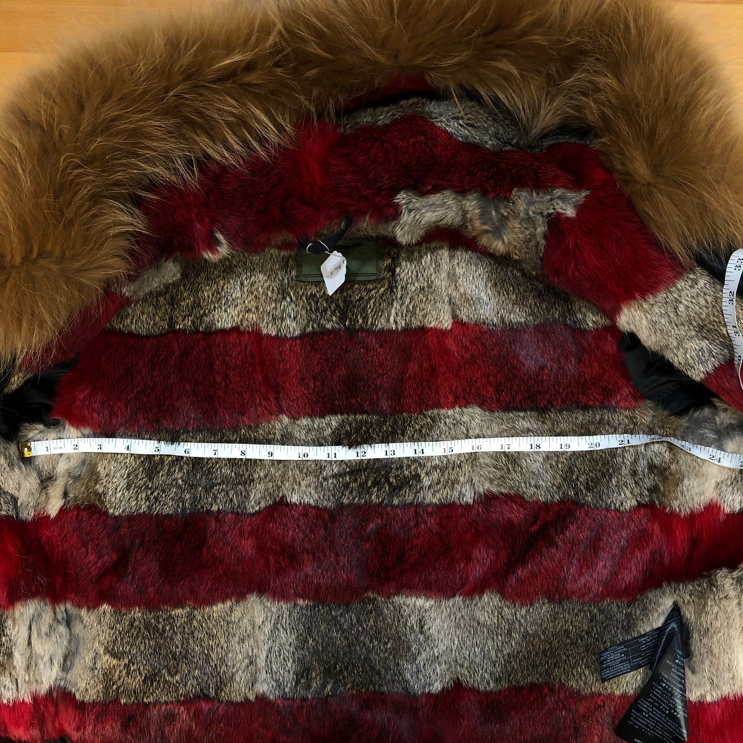 Mr & Mrs Black Fur Hood Short Parka Coat L