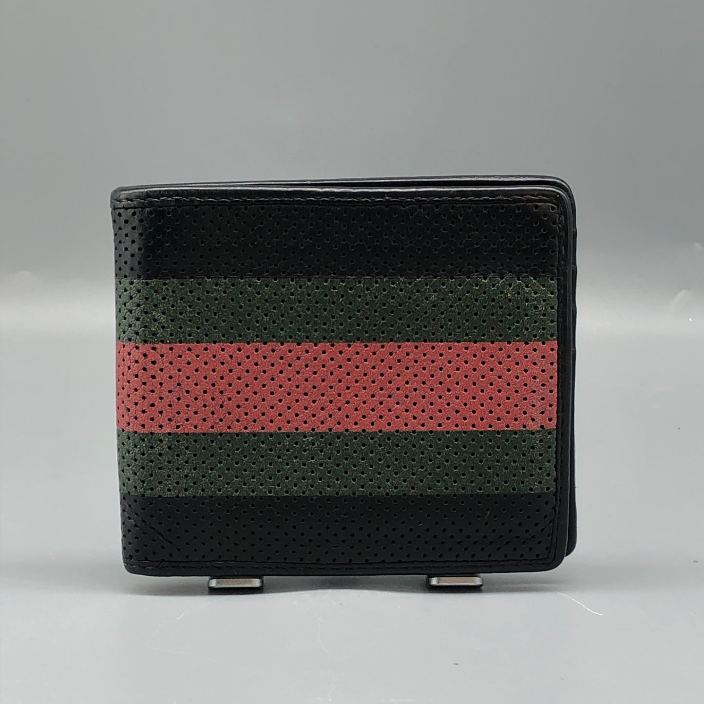 Gucci Black/Green/Red Web Stripe Bifold Wallet