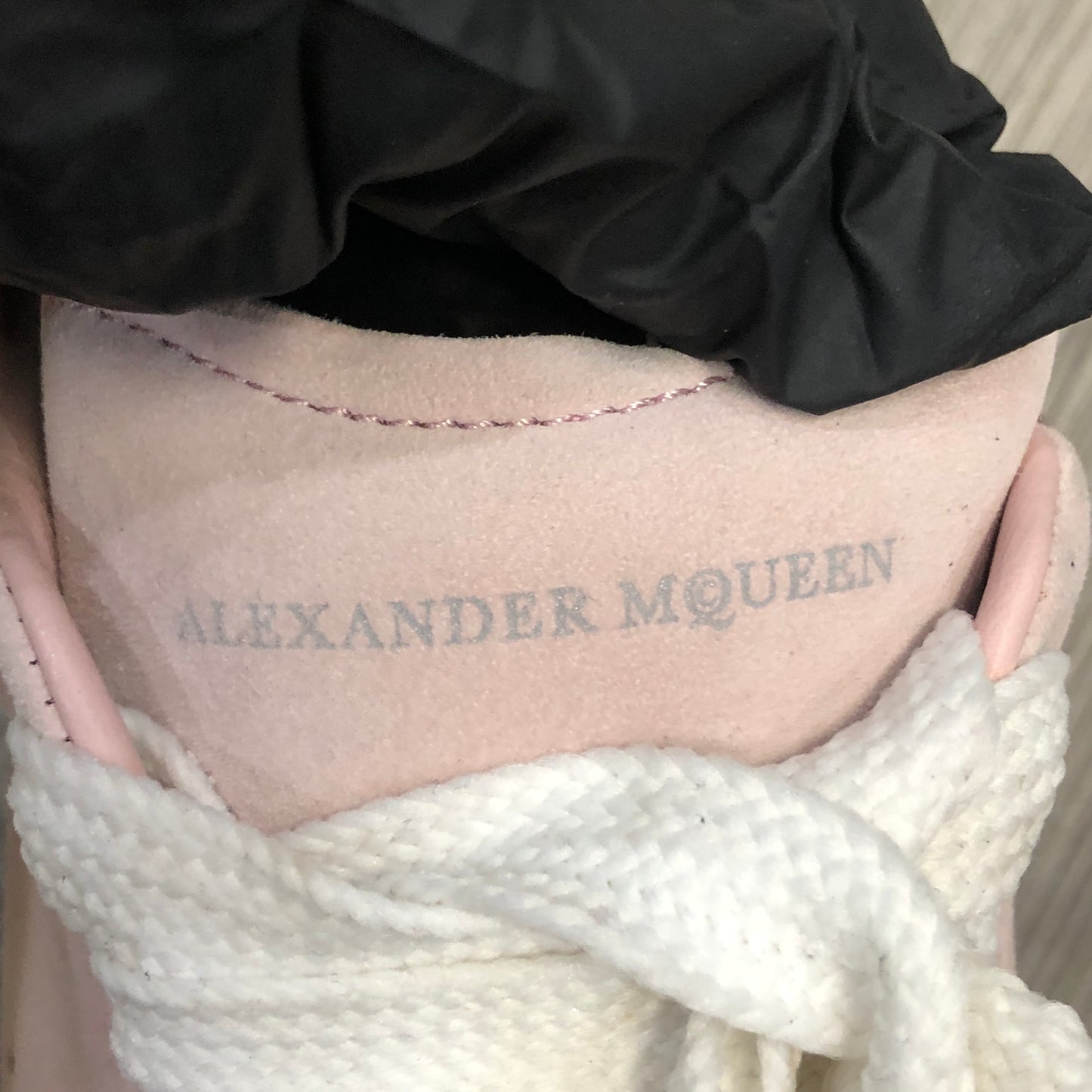Alexander McQueen Women's Oversized Platform Leather Sneaker Shoes 37 Pink White