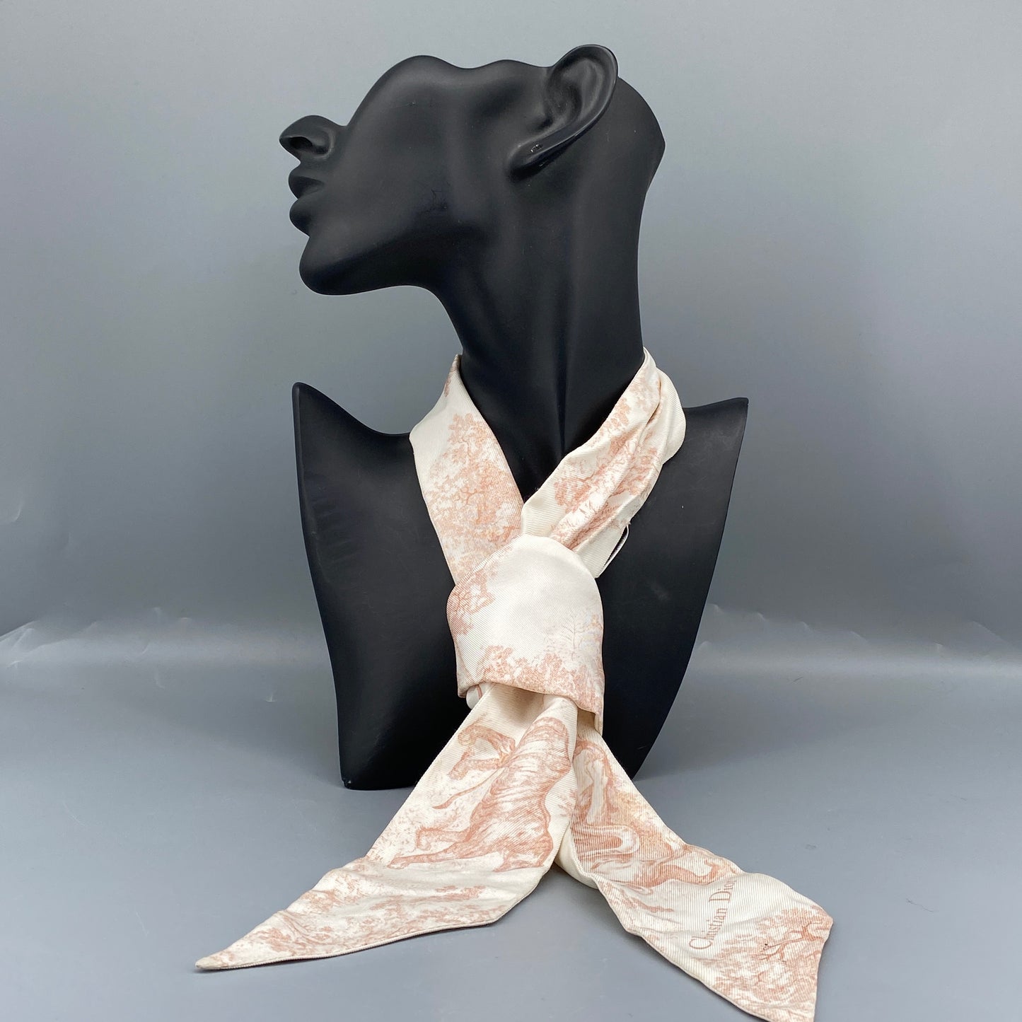 Christian Dior Twilly Silk Scarf Cream/Nude