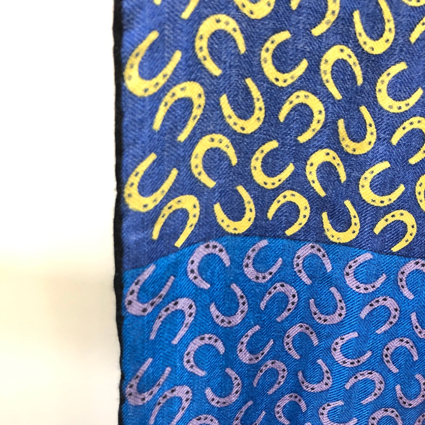 Hermes Horse Print Cashmere Silk Shawl Blue/Yellow/Black/Green 134*134cm