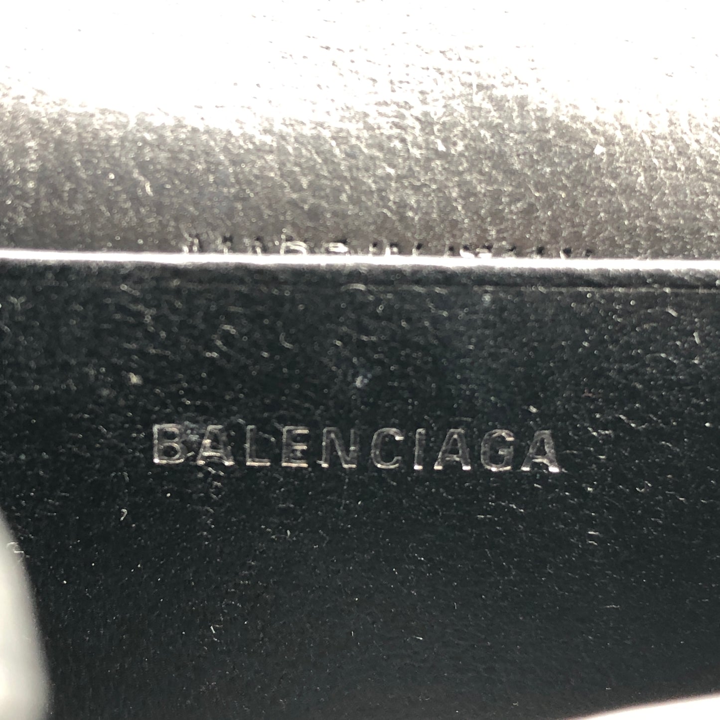 Balenciaga Silver Croc Embossed micro Hourglass Top Handle Bag