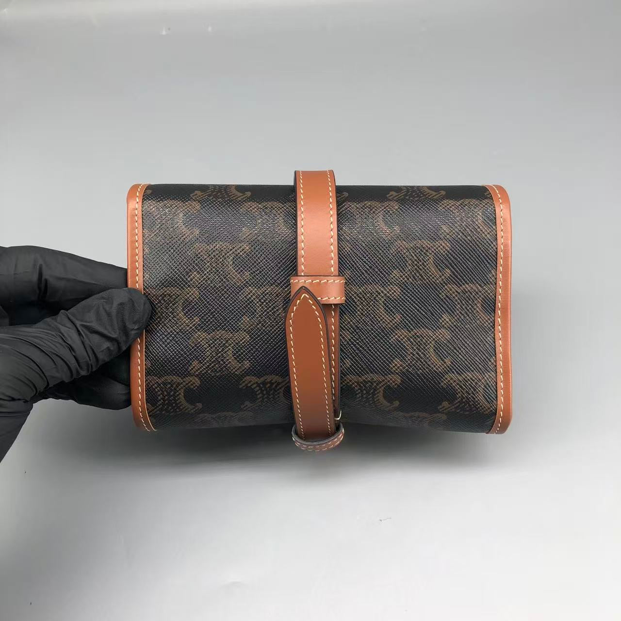 Celine Macadam Canvas Compact Wallet Pouch