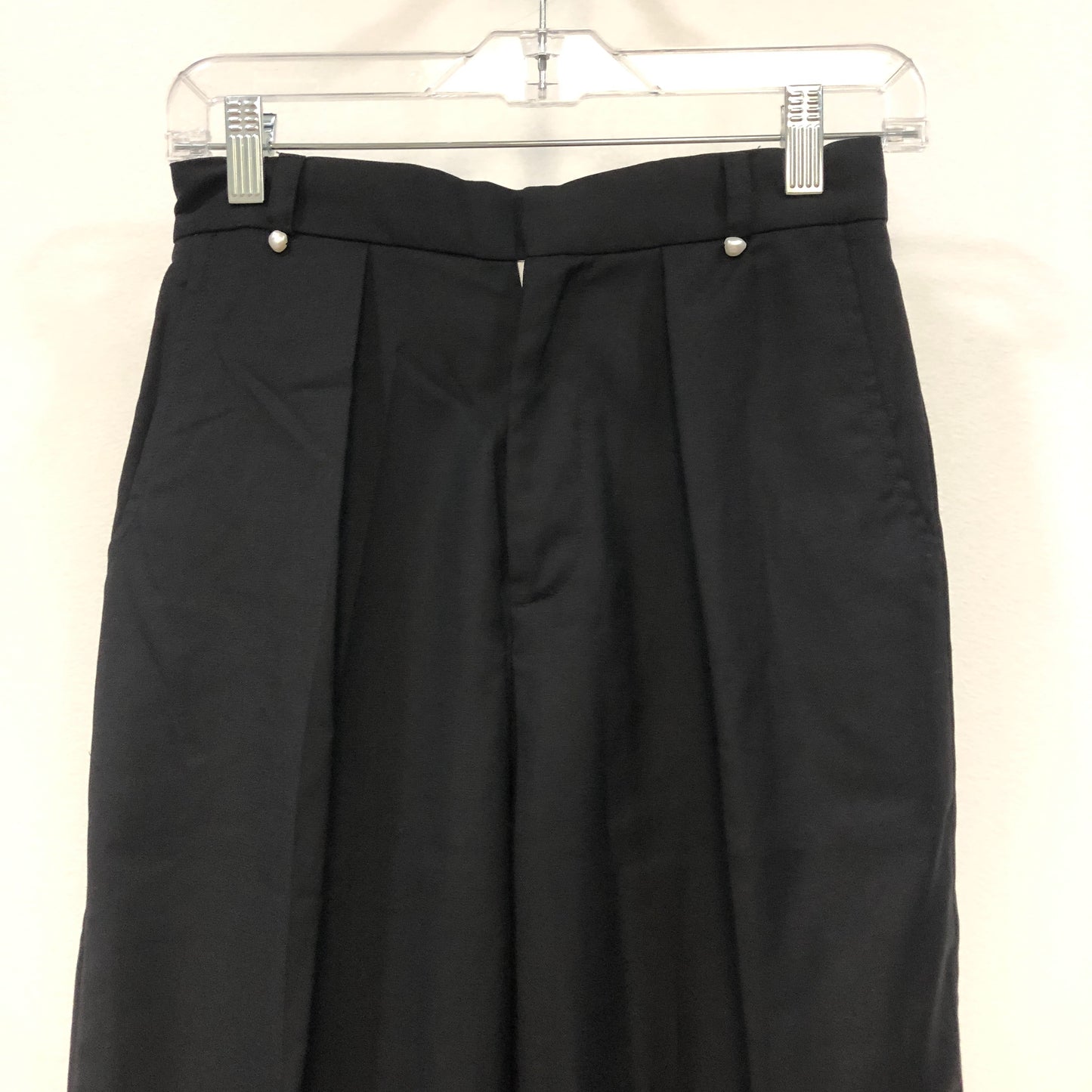 Passage du Vent Contrast Cuff Straight Trousers Size S Black/White