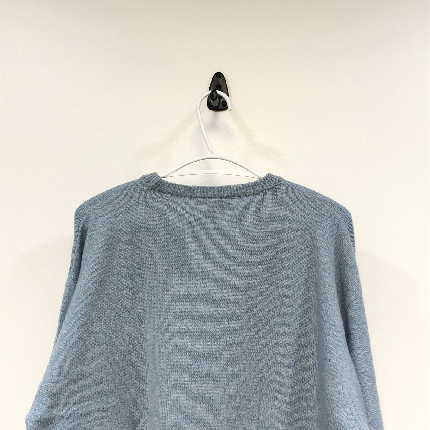 Lanvin Mist Blue Crew Neck Cashmere Knit Sweater Size 54