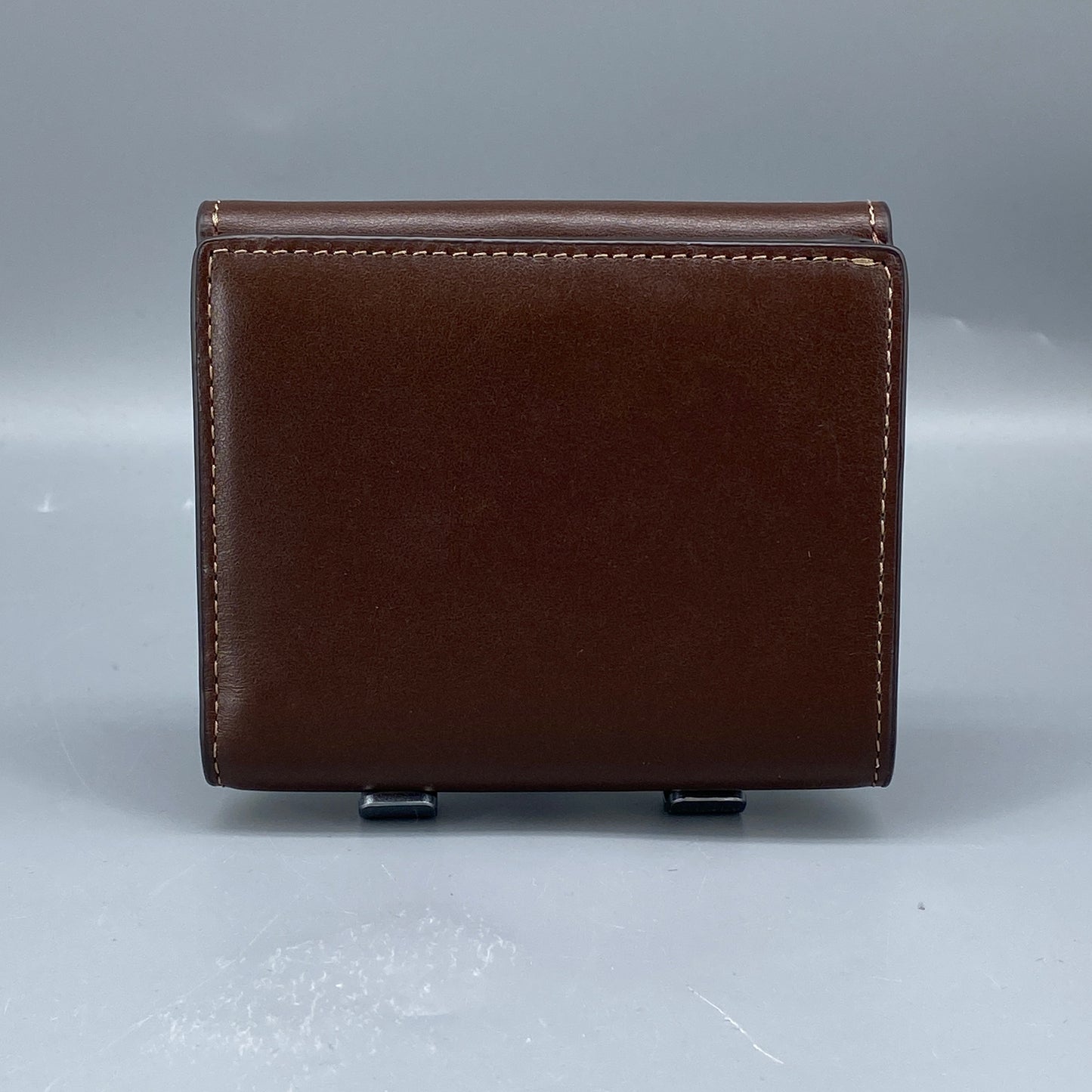 Coach Deep Brown Smooth Leather Flip Card Wallet