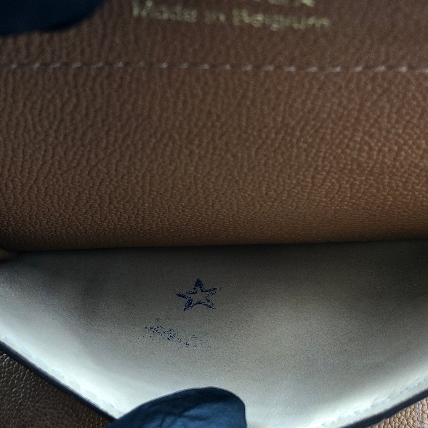 Delvaux Tan Grained Leather Compact Wallet