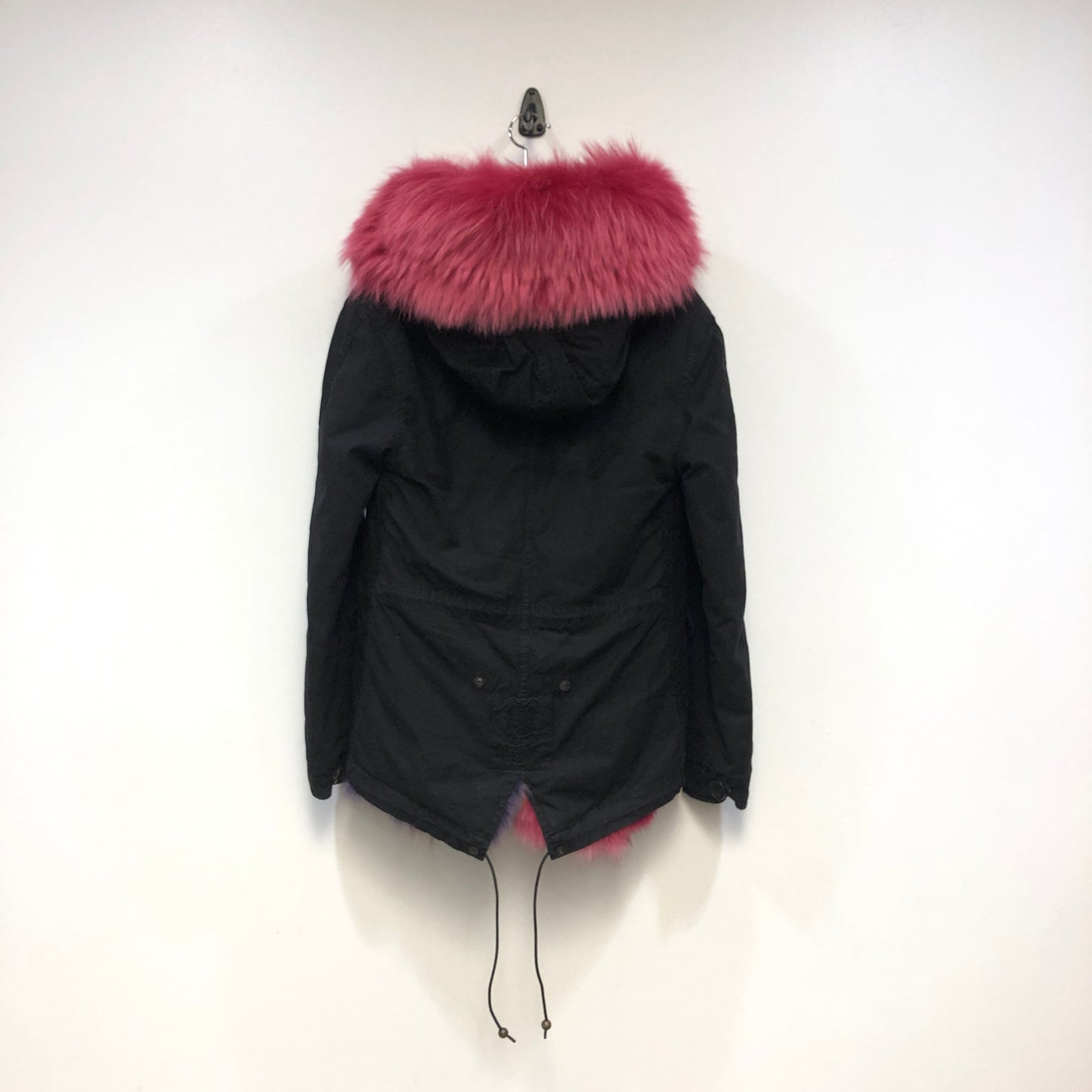 Mr & Mrs Black Fur‑Trim Hooded Parka Jacket Size XS