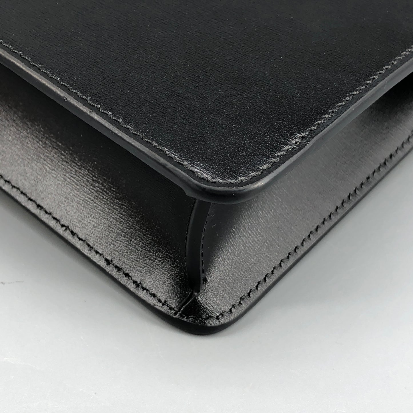 Celine Triomphe Leather WOC Wallet On Chain Crossbody Bag  Black