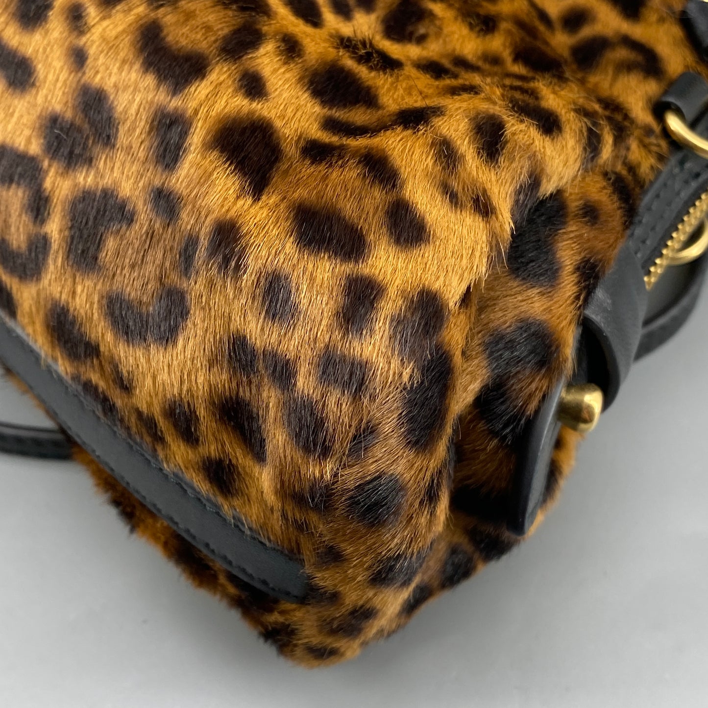 Miu Miu Leopard Print Haircalf Shoulder Bag