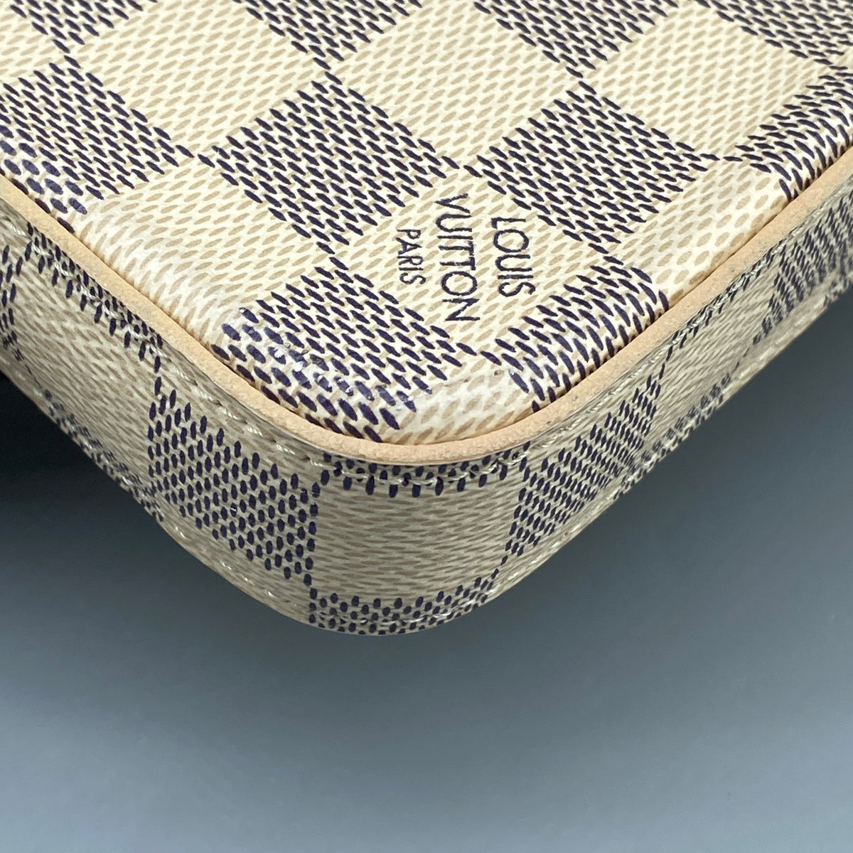 Louis Vuitton Damier Azur Pochette Felicie Chain Wallet Rose Ballerine
