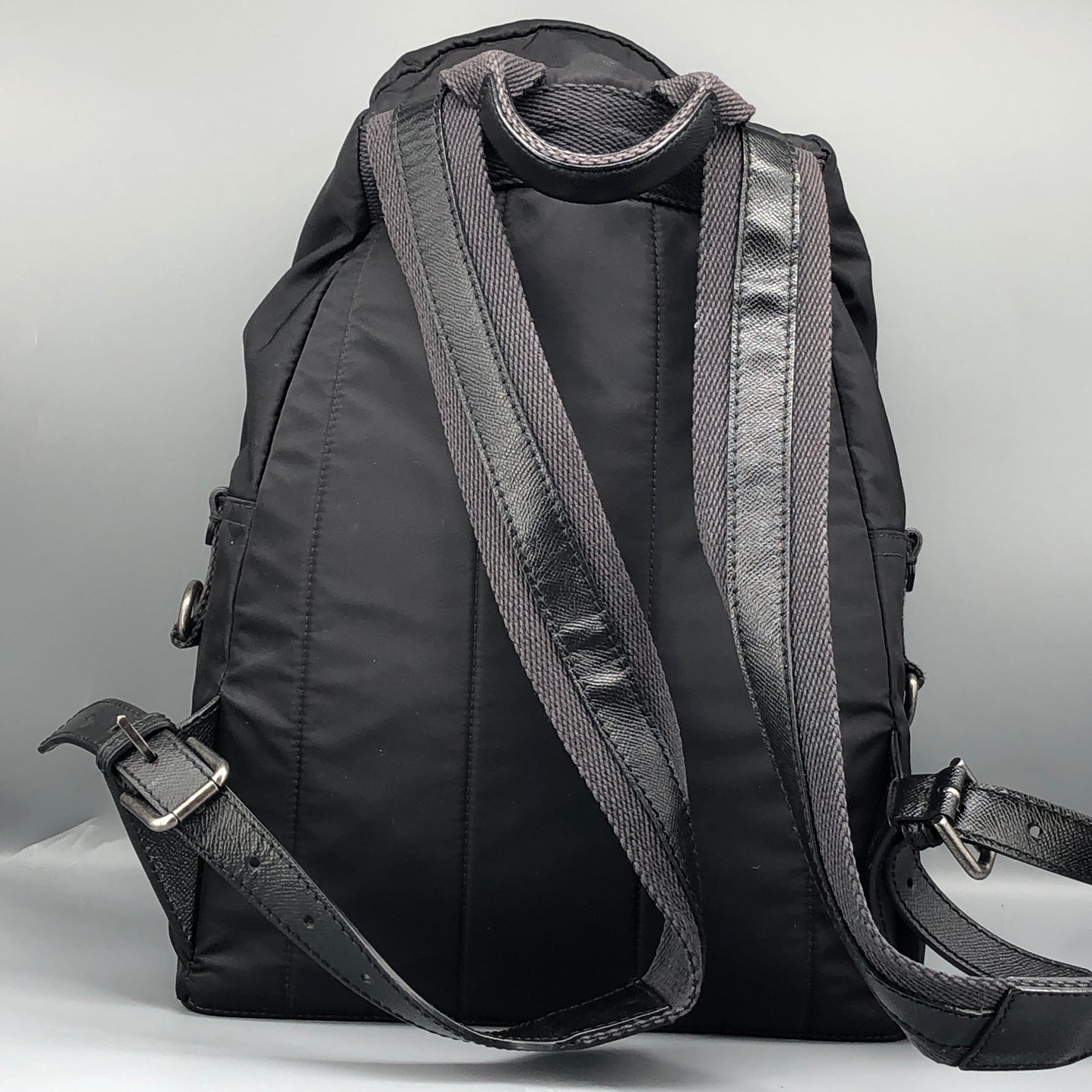 Dolce & Gabbana Gentleman Portrait Print Black Nylon Backpack