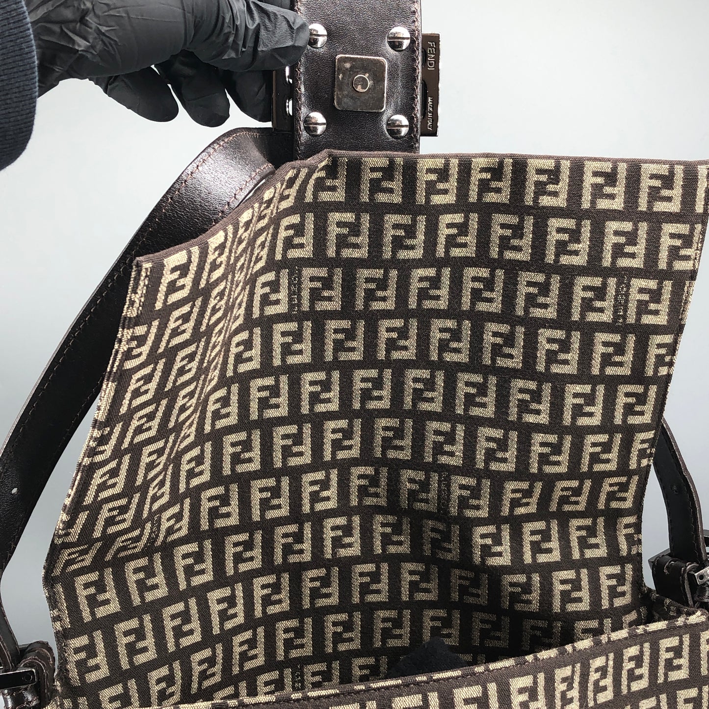Fendi Zucca Shoulder Bag Brown