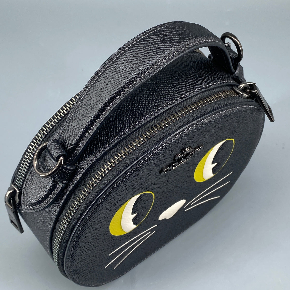 Coach Cat Round Crossbody Bag Black