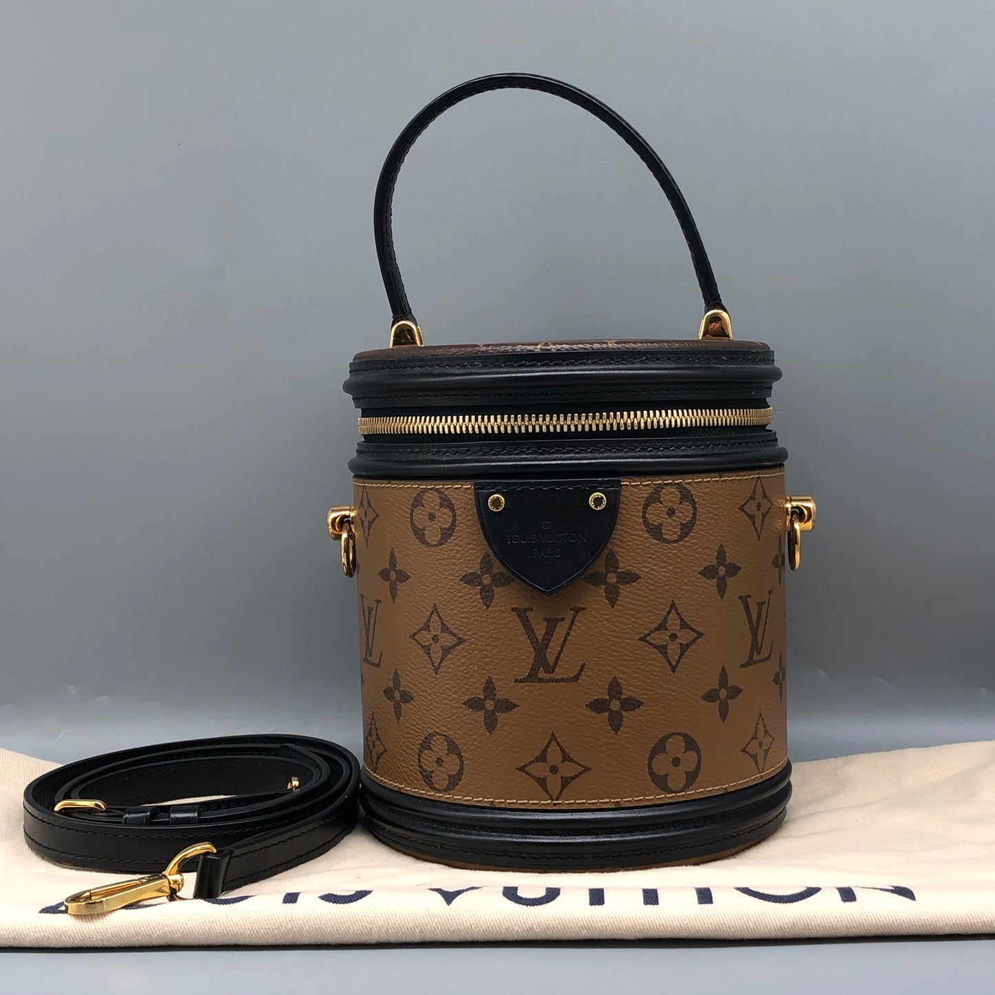 Louis Vuitton Cannes Monogram Canvas Bucket Bag Brown