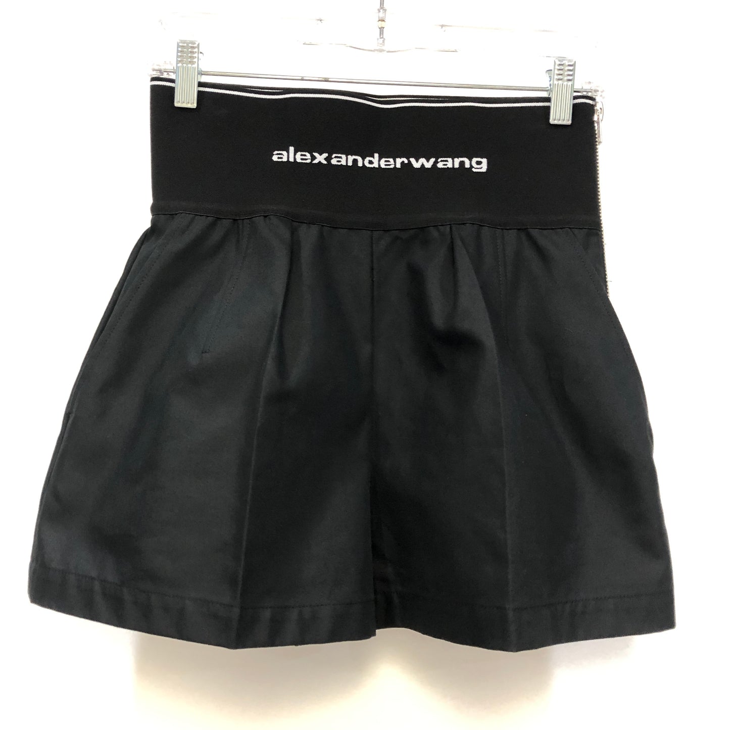 Alexander Wang Logo Waistband Shorts Size 6 Black