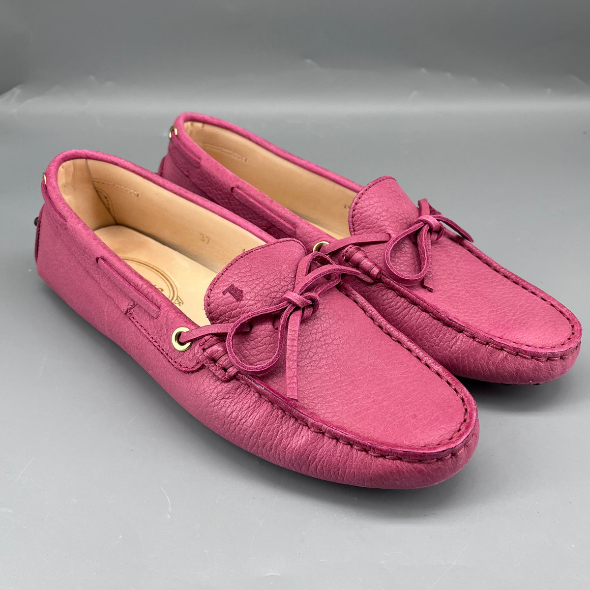 Tod's Pink Leather Driving Loafers size 37