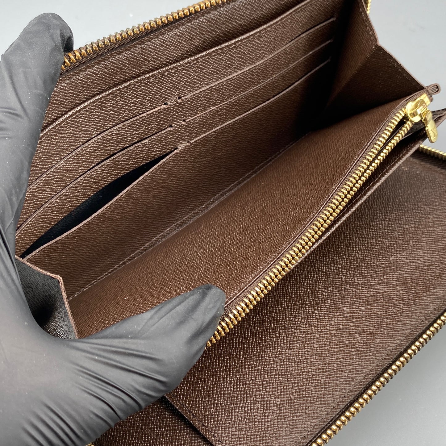 Louis Vuitton Brown Damier Ebene Canvas Full-Zip Long Wallet