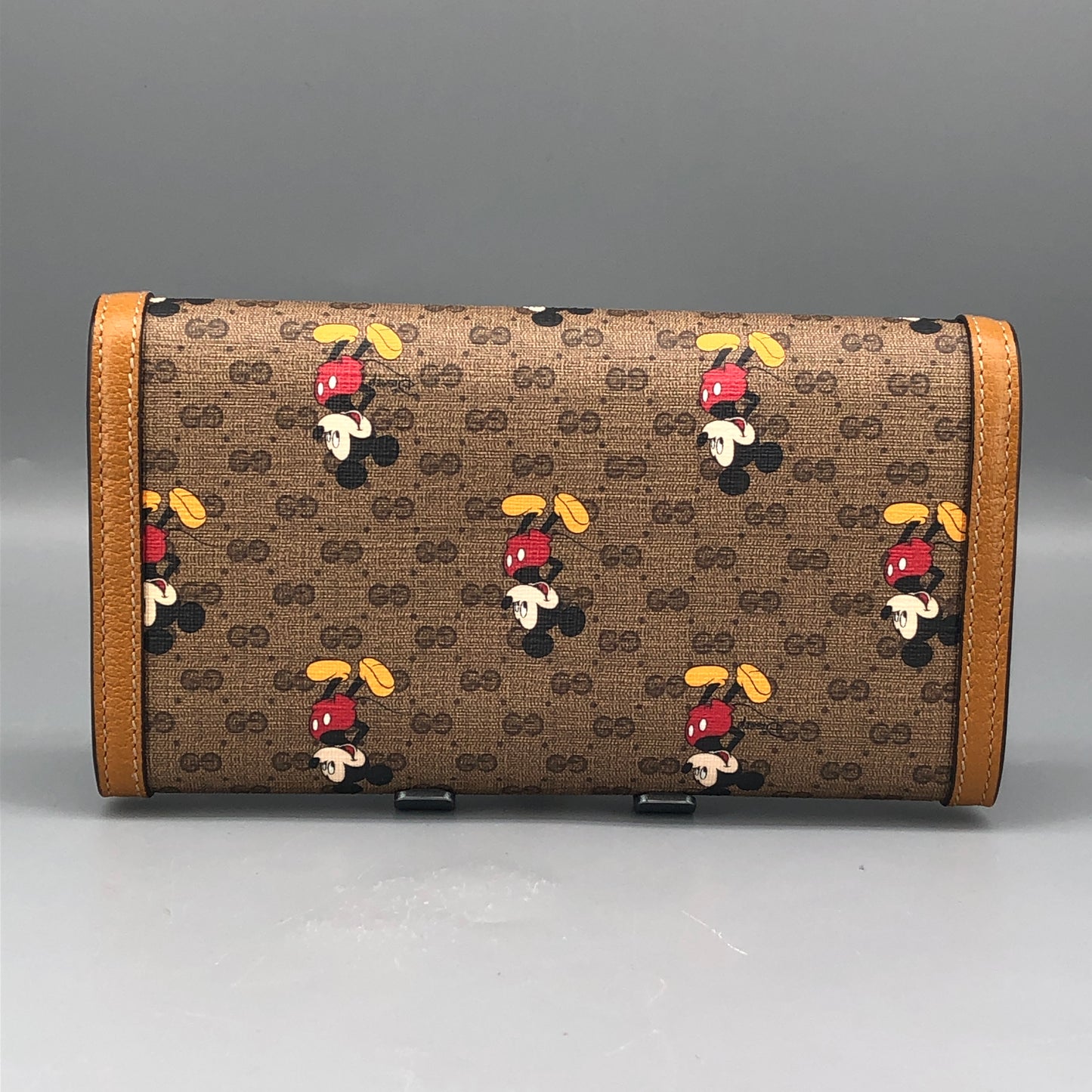 Gucci x Disney Mickey GG Supreme Flap Long Wallet yellow/beige