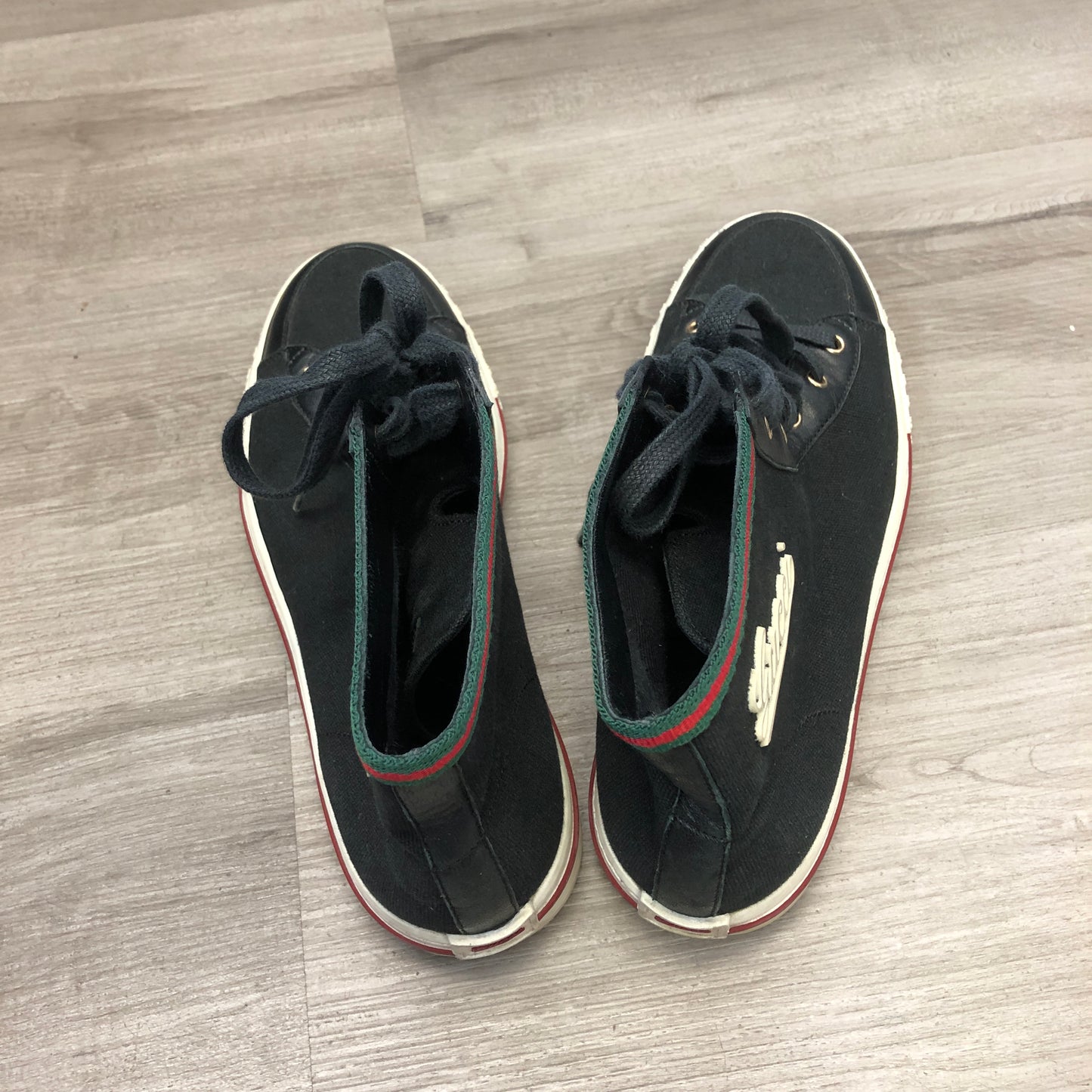 Gucci Women's Canvas High Top Sneakers 36 Black/White