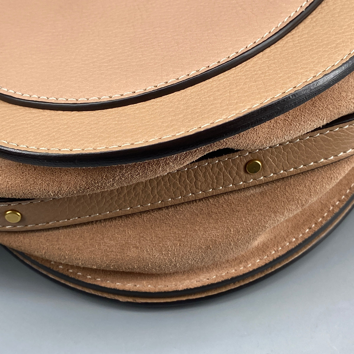 Chloe Nile Ring Crossbody Bag Nude Leather