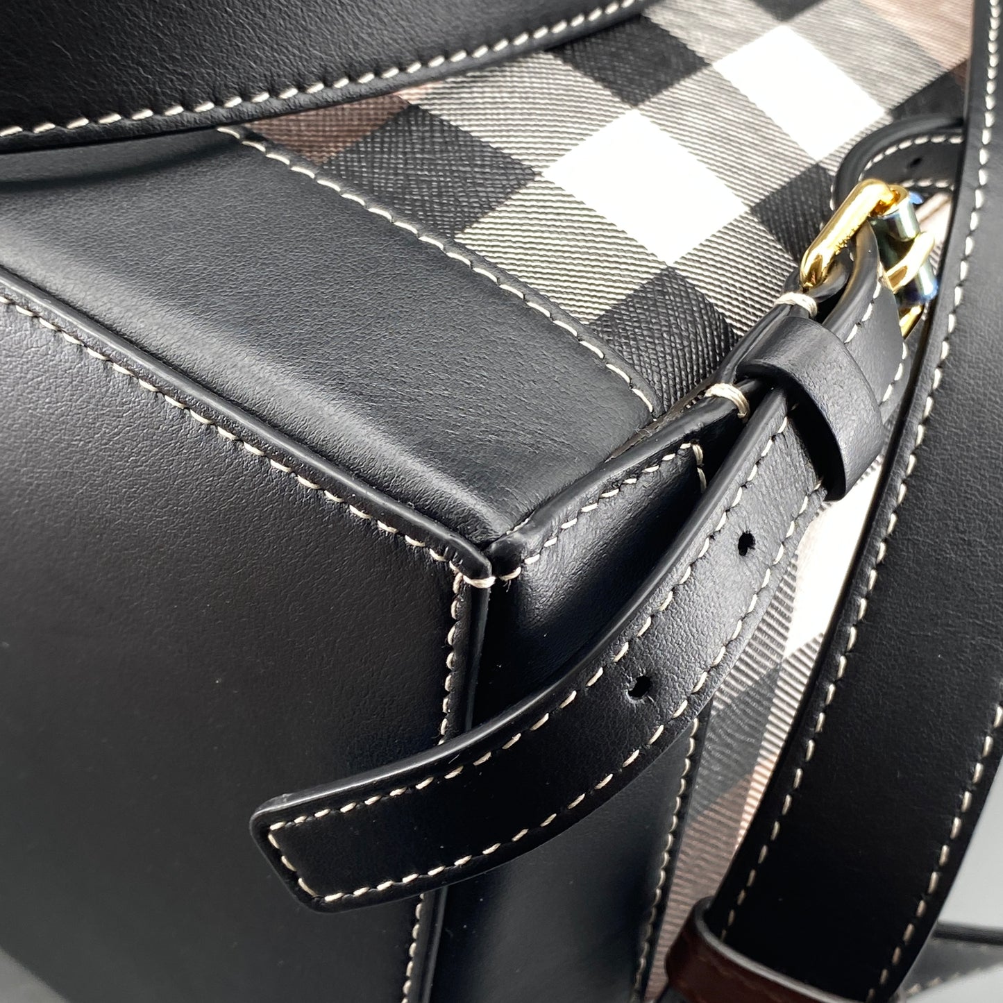 Burberry Brown Check Drawstring Backpack Bag