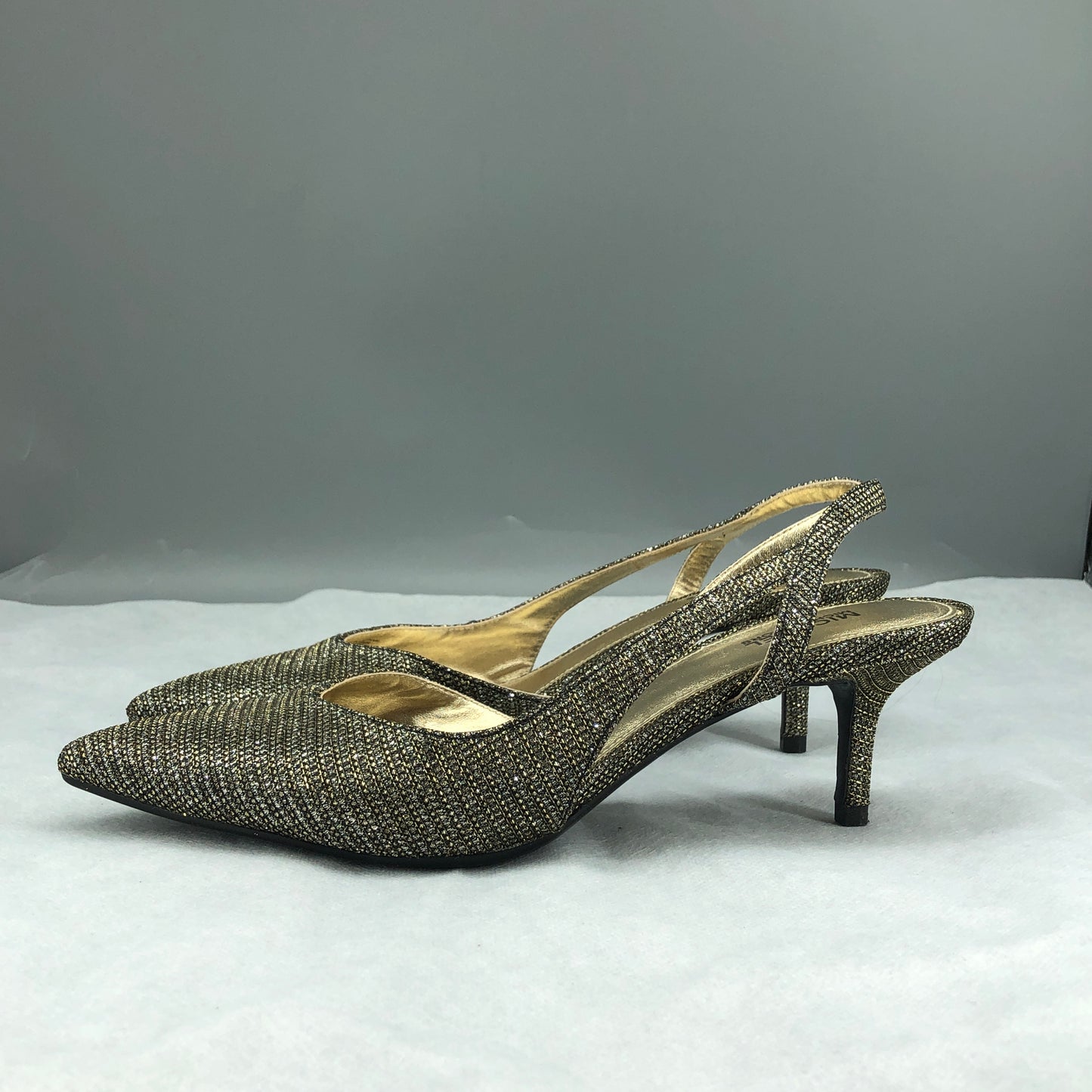 Michael Kors Gold Glitter Slingback Pointed Heel Shoes 7