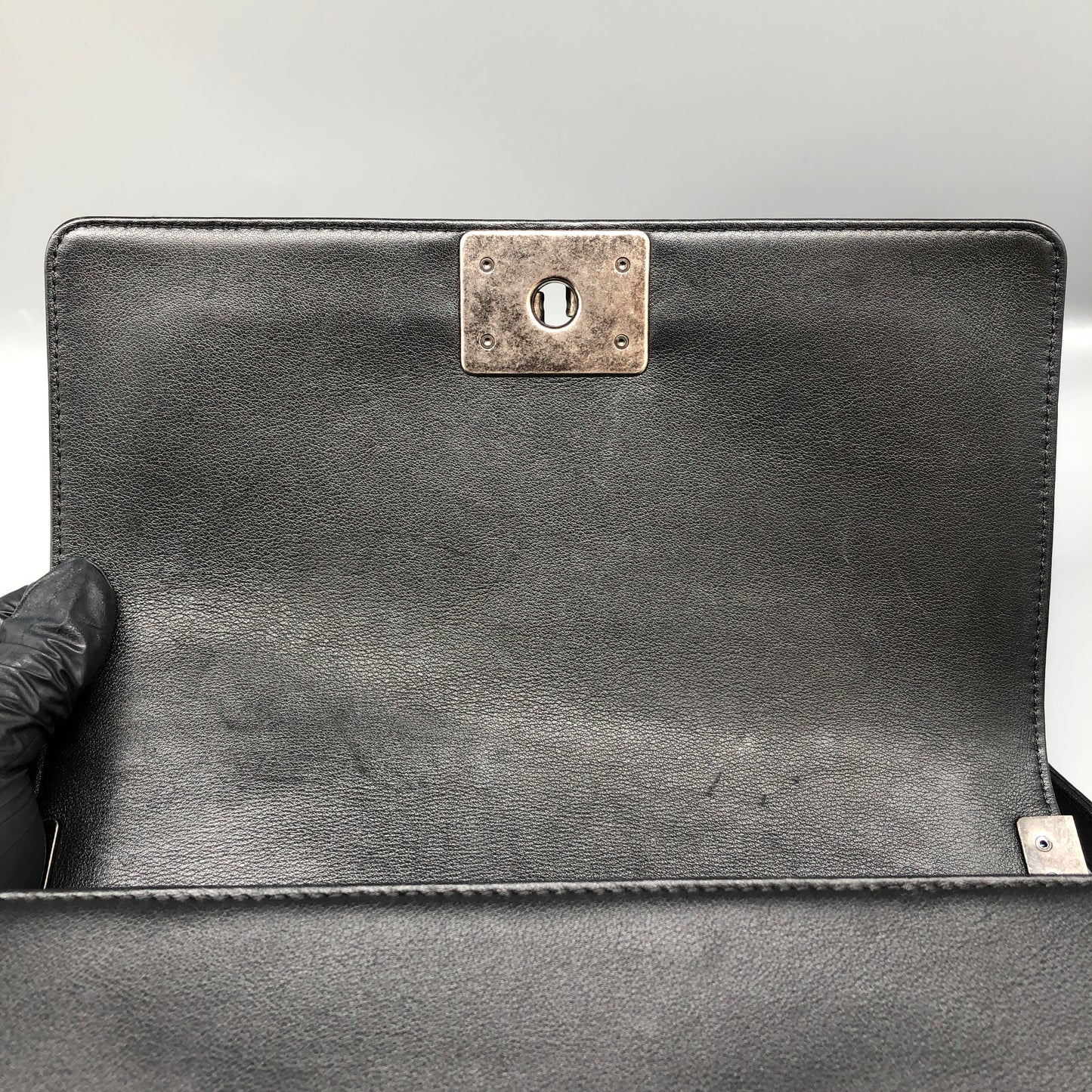 Chanel Boy Medium Embroidered Calfskin Shoulder Bag Black