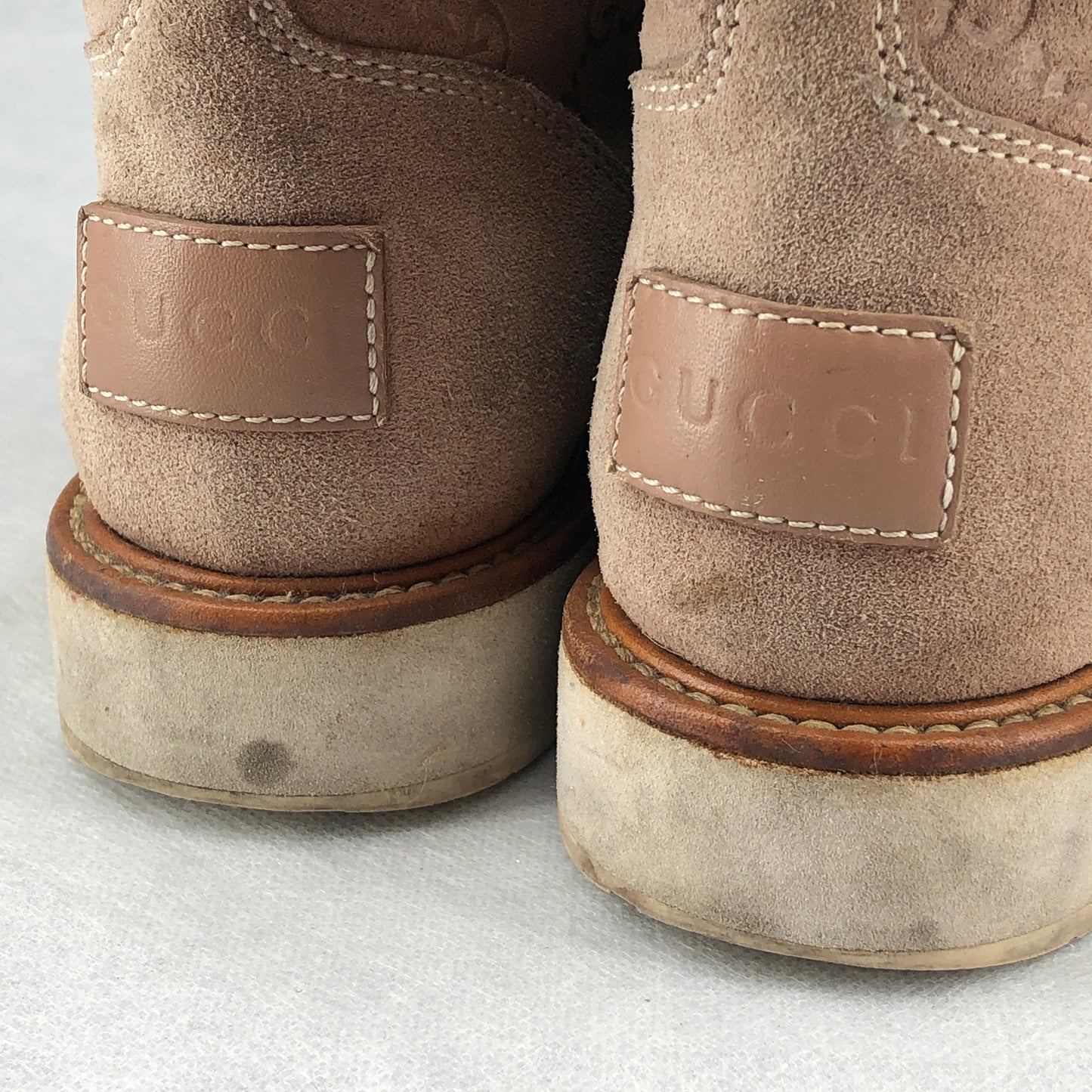 Gucci Taupe Pink Suede Mid-Calf Boots Size 36