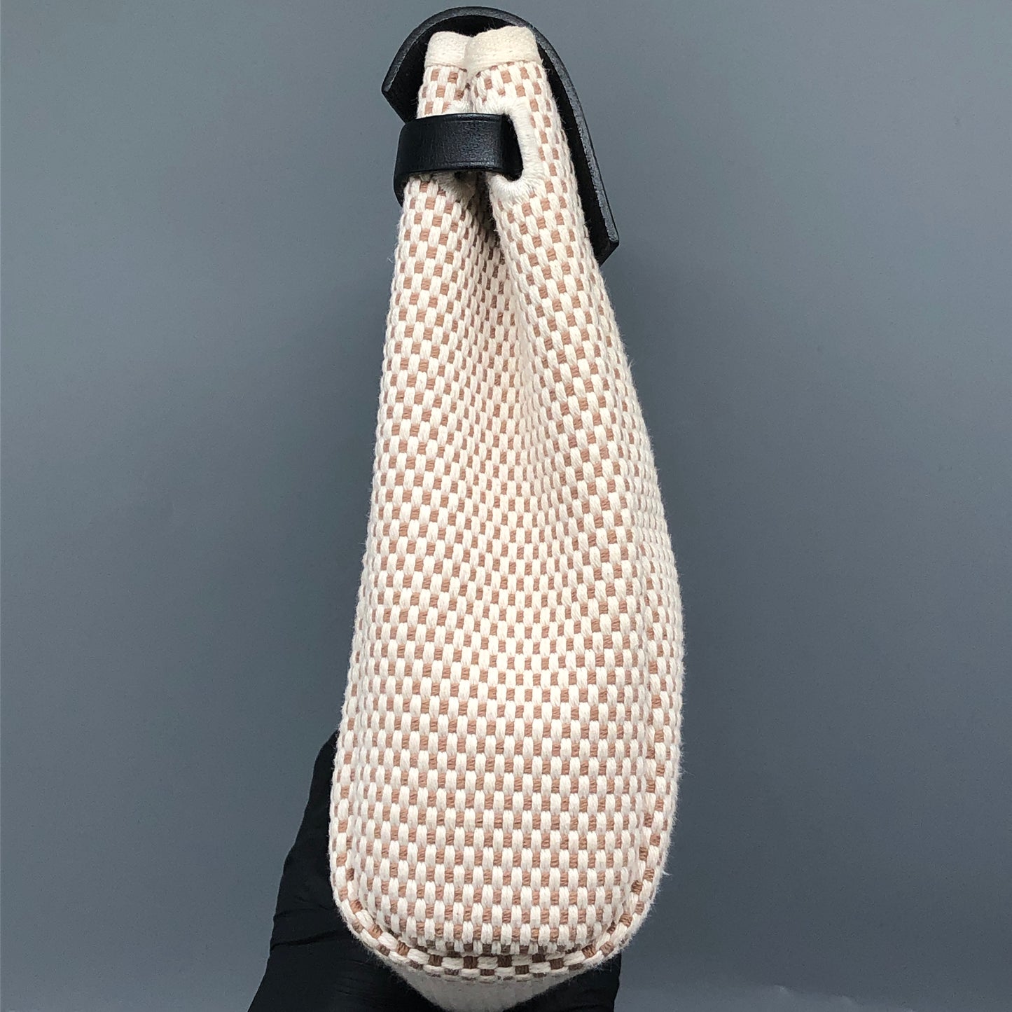 Hermes Herbag Mini (TPM) Cream/Black Canvas Leather Bag