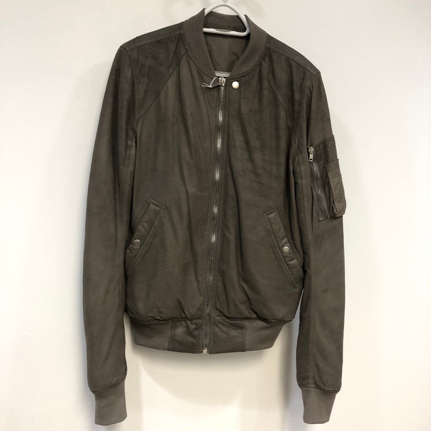 Rick Owens Leather Bomber Jacket Size 40 Dust