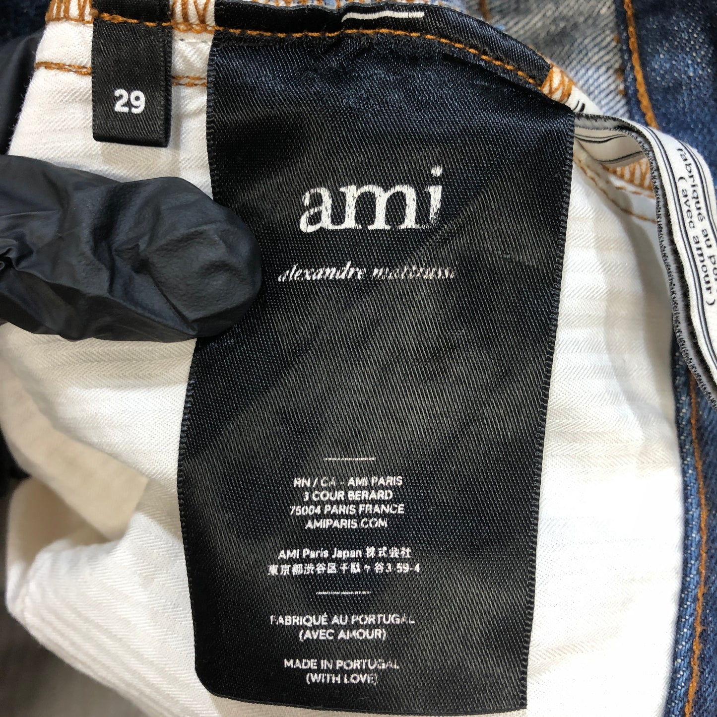 Ami Paris Blue Straight-Leg Denim Jeans Size 29