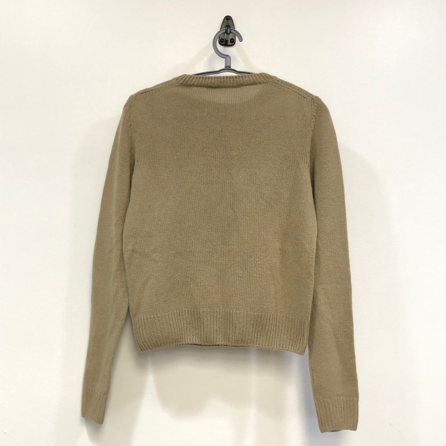 Christian Dior Beige Fine Knit Star Logo Crew Neck Sweater Size USA2
