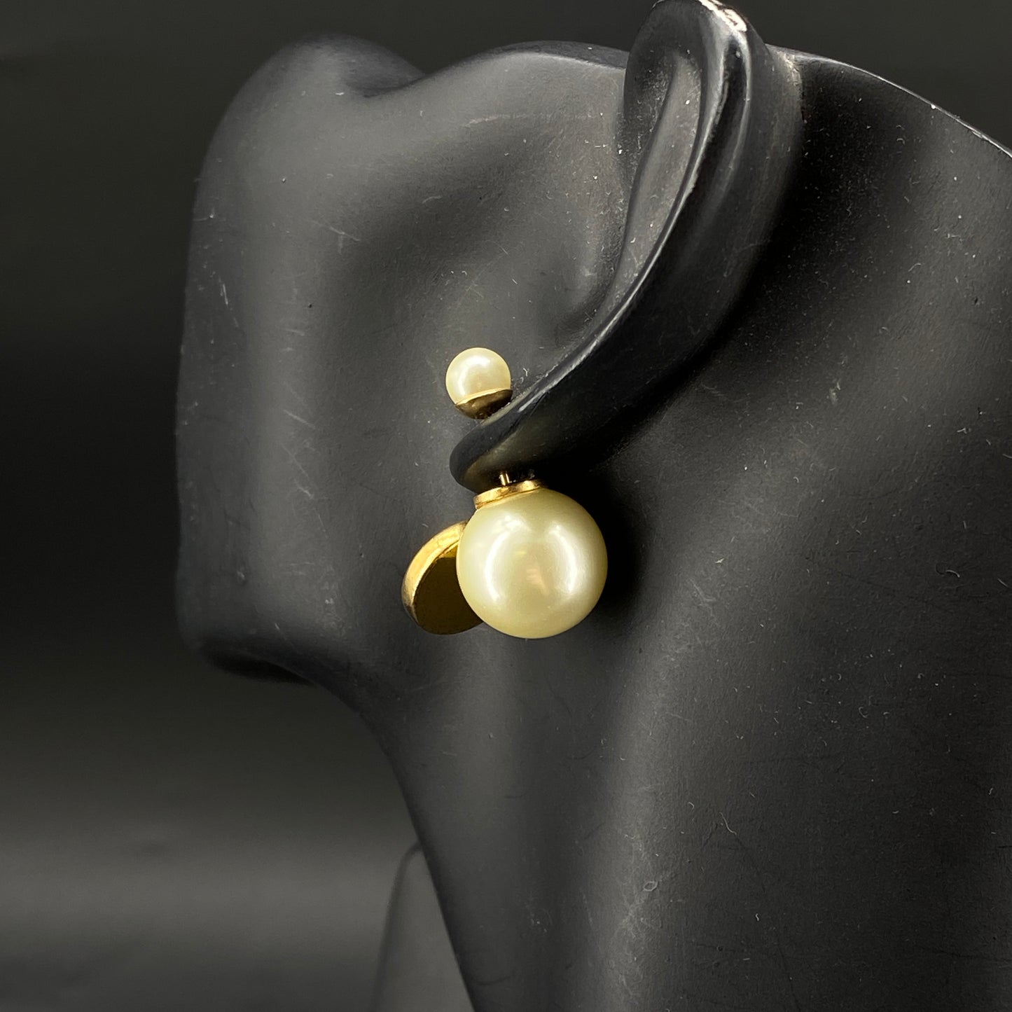 Christian Dior Gold‑Tone Faux Pearl Tribales Earrings